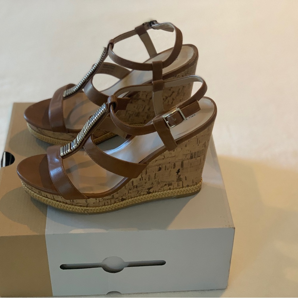 Call It Spring Size 8.5 Brown Wedges - image 4
